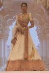 Buy_Sheetal Batra_Ivory Blouse And Lehenga Rawsilk Embroidery Kirandori Leaf Neck Sidra Set _at_Aza_Fashions