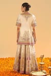 Shop_Sheetal Batra_Ivory Silk Chanderi Embroidery Kirandori V Neck Sadiya Kurta With Sharara _at_Aza_Fashions