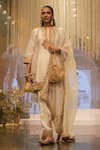 Buy_Sheetal Batra_Ivory Kurta Silk Chanderi Embroidery Kirandori Closed Neck Ziana Set _at_Aza_Fashions