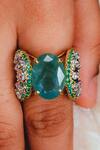 Buy_Rowas Jewels_Green Diamond Majestic Ring _at_Aza_Fashions