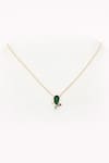 Buy_Rowas Jewels_Green Diamonds 14kt Gold Tear Drop Pendant Necklace _at_Aza_Fashions