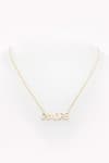 Buy_Rowas Jewels_Gold Plated Diamonds 14kt Amore Charm Pendant Necklace _at_Aza_Fashions