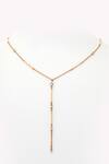 Buy_Rowas Jewels_Gold Plated Diamonds 18kt Embellished Sleek Chain Necklace _at_Aza_Fashions