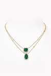 Buy_Rowas Jewels_Green Diamonds 18kt Gold Geometric Pendant Necklace _at_Aza_Fashions