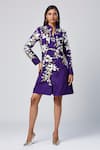 Buy_Madder Much_Purple Outer Blend Of Viscose And Art Embroidered Haya Blazer Dress _at_Aza_Fashions