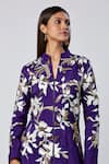 Buy_Madder Much_Purple Outer Blend Of Viscose And Art Embroidered Haya Blazer Dress _Online_at_Aza_Fashions