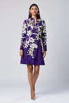 Shop_Madder Much_Purple Outer Blend Of Viscose And Art Embroidered Haya Blazer Dress _Online_at_Aza_Fashions