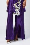 Madder Much_Purple Outer 80% Cotton Embroidered Silk Thread Lexie Tunic With Slit Pant _Online_at_Aza_Fashions