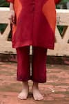 Buy_Medha_Red Kurta Pure Silk Embroidery Tie Dye Round Placement And Pant Set _Online_at_Aza_Fashions