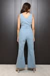 Shop_Nassh_Blue Denim Embellished Sequin V-neck Jumpsuit _at_Aza_Fashions