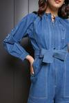 Buy_Nassh_Blue Denim Embellished Sequin Mandarin Collar Cosi Playsuit _Online_at_Aza_Fashions