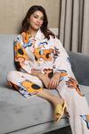 Nassh_Multi Color Linen Printed Floral Shirt Collar Arum With Pant _Online