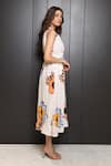 Shop_Nassh_Multi Color Linen Printed Floral Lapel Collar Arum Dress _Online_at_Aza_Fashions