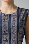 Buy_Samyukta Singhania_Blue Cotton Print Wildbloom Round Neck Jumpsuit _Online_at_Aza_Fashions