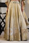 Buy_Twenty Nine_Gold Banarasi Hand Embroidery Floral 3d Lehenga _Online_at_Aza_Fashions