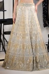 Twenty Nine_Gold Woven Brocade Lehenga _at_Aza_Fashions