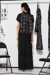 Shop_Twenty Nine_Black Twill Placement Embroidery Mirror Box Pleated Flared Pant _at_Aza_Fashions