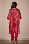 Shop_Twenty Nine_Red Silk Embroidery Marodi Notch Patola Kurta With Cigarette Pant _at_Aza_Fashions