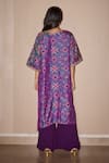 Shop_Twenty Nine_Purple Silk Embroidery Marodi V Neck Patola Kurta With Palazzo _at_Aza_Fashions