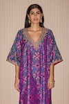 Shop_Twenty Nine_Purple Silk Embroidery Marodi V Neck Patola Kurta With Palazzo _Online_at_Aza_Fashions