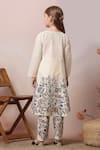 Shop Petite Pomme Cream Cotton Embroidery Flower Print Kurta And Trouser Set at Aza Fashions Shop_Petite Pomme_Cream Cotton Embroidery Flower Print Kurta And Trouser Set _at_Aza_Fashions