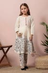 Petite Pomme Cream Cotton Embroidery Flower Print Kurta And Trouser Set Online at Aza Fashions Petite Pomme_Cream Cotton Embroidery Flower Print Kurta And Trouser Set _Online_at_Aza_Fashions