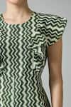 Buy_Samyukta Singhania_Green Cotton Print Chevron Round Neck Jumpsuit _Online_at_Aza_Fashions