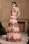 Shop_Chandrima_Ivory Chanderi Thread Floral And Cutwork Detailed Lehenga _at_Aza_Fashions