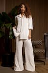 Shop_Sonam Parmar Jhawar_White Soft Embroidered Crystal Embellished Shirt And Pant Set _at_Aza_Fashions