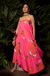 Buy_Sonam Parmar Jhawar_Pink Lucrose Printed Floral Straight Melissa Tube Dress _at_Aza_Fashions