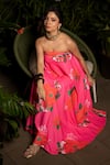 Buy_Sonam Parmar Jhawar_Pink Lucrose Printed Floral Straight Melissa Tube Dress _Online_at_Aza_Fashions