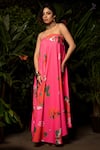 Shop_Sonam Parmar Jhawar_Pink Lucrose Printed Floral Straight Melissa Tube Dress _at_Aza_Fashions