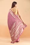 Shop_Samyukta Singhania_Pink Pure Silk Butta Woven Saree With Running Blouse _at_Aza_Fashions