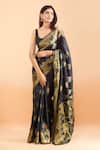 Buy_Samyukta Singhania_Black Pure Silk Floral Woven Paisley Motif Saree With Running Blouse _Online_at_Aza_Fashions