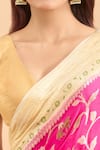 Samyukta Singhania_Pink Pure Handloom Cotton Chiffon Georgette Woven Saree With Running Blouse _at_Aza_Fashions