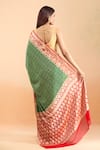 Shop_Samyukta Singhania_Green Pure Handloom Cotton Chiffon Woven Motif Saree With Running Blouse _at_Aza_Fashions