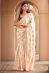 Buy_Samyukta Singhania_Cream Pure Chiniya Katan Woven Geometric Pattern Saree With Running Blouse _at_Aza_Fashions