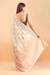 Shop_Samyukta Singhania_Cream Pure Chiniya Katan Woven Geometric Pattern Saree With Running Blouse _at_Aza_Fashions