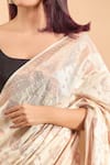 Buy_Samyukta Singhania_Cream Pure Chiniya Katan Woven Geometric Pattern Saree With Running Blouse _Online_at_Aza_Fashions