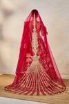 Buy_Masaba_Red Lehenga Raw Silk Embroidered Ethnic Round Anar Bridal Set _Online_at_Aza_Fashions