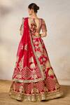 Shop_Masaba_Red Lehenga Raw Silk Embroidered Ethnic Round Anar Bridal Set 