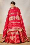 Shop_Masaba_Red Lehenga Raw Silk Embroidered Ethnic Round Anar Bridal Set _Online