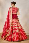 Masaba_Red Lehenga Raw Silk Embroidered Ethnic Round Anar Bridal Set 