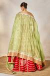 Masaba_Red Lehenga Raw Silk Embroidered Ethnic Round Anar Bridal Set 