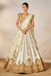 Shop_Masaba_Ivory Lehenga Heavy Raw Silk And Tissue Embroidered Nan Khati Bridal Set _Online_at_Aza_Fashions