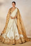 Shop_Masaba_Ivory Lehenga Heavy Raw Silk And Tissue Embroidered Nan Khati Bridal Set _Online