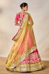 Masaba_Pink Lehenga And Blouse Raw Silk Embroidery Chand Phool Rose Falooda Bridal Set 