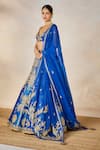 Masaba_Blue Lehenga And Blouse Heavy Raw Silk Embroidered Sehra Neel Bahar Bridal Set _at_Aza_Fashions