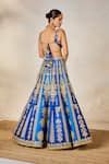 Shop_Masaba_Blue Lehenga And Blouse Heavy Raw Silk Embroidered Sehra Neel Bahar Bridal Set 