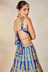 Masaba_Blue Lehenga And Blouse Heavy Raw Silk Embroidered Sehra Neel Bahar Bridal Set _Online